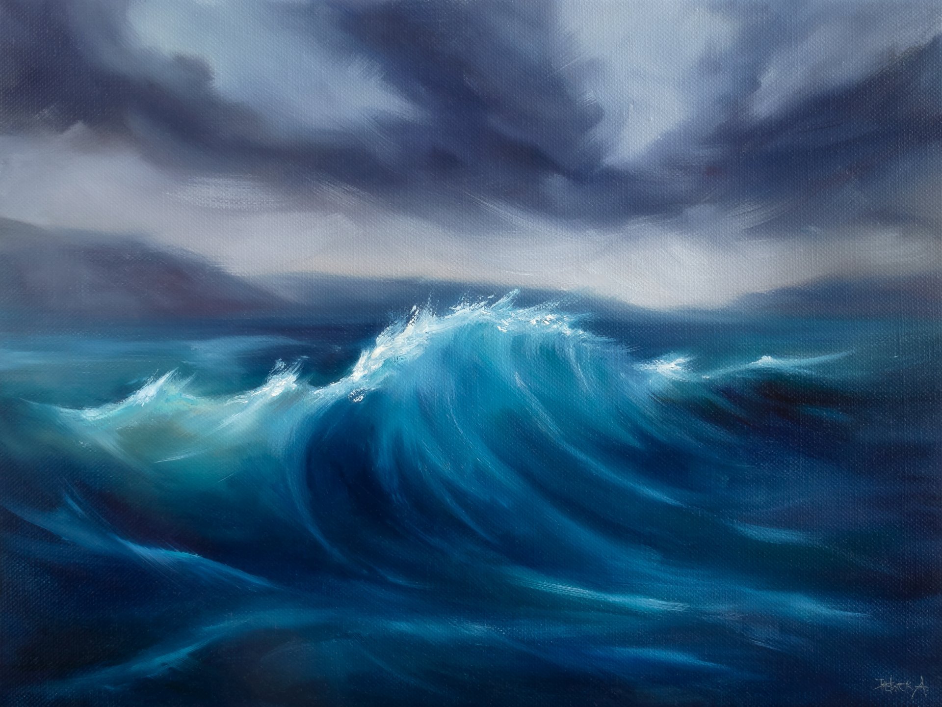 Хвиля Painting by Adrienn Pécsek - Jose Art Gallery