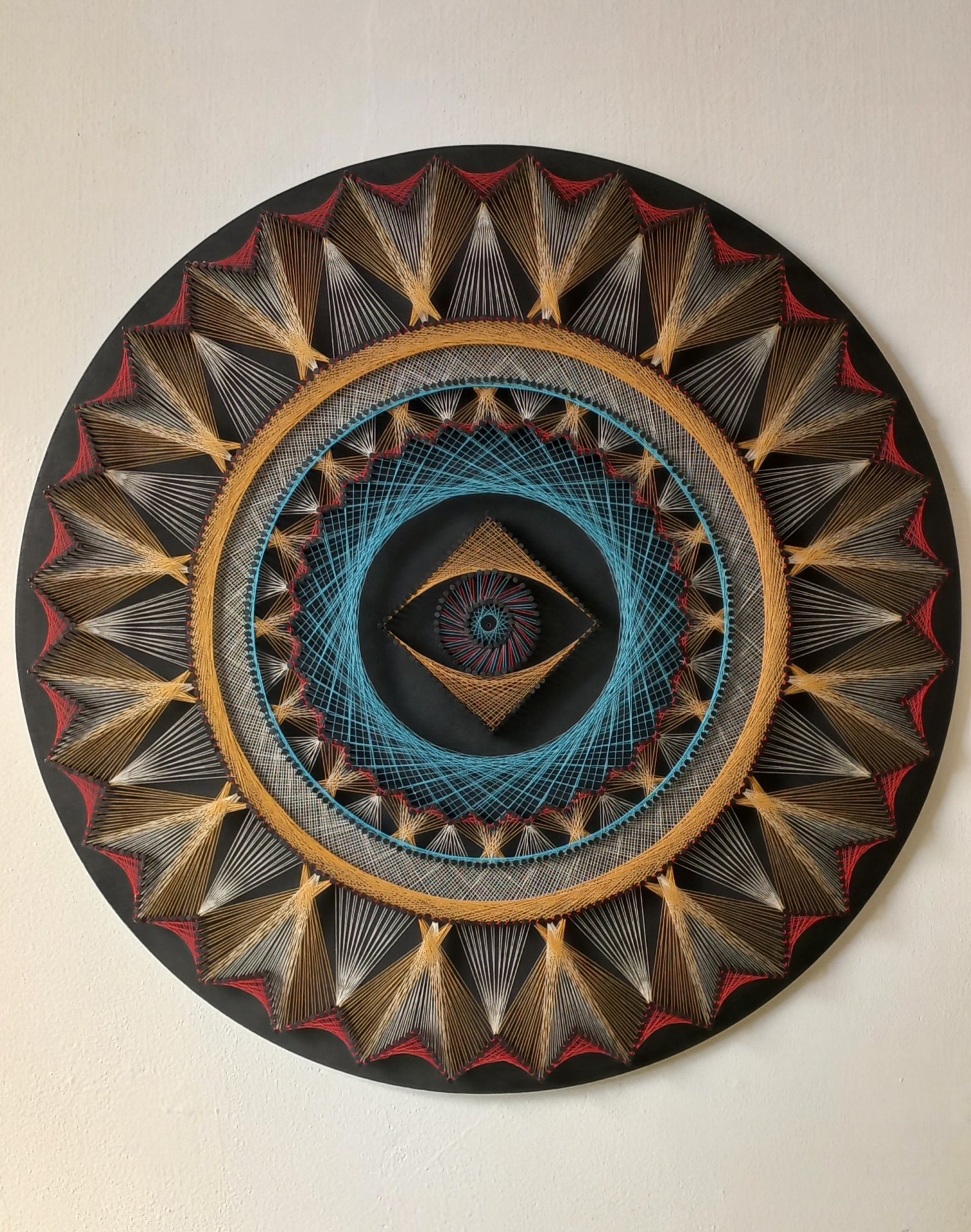 Shaman medallion Drawing - String art - Jose Art Gallery
