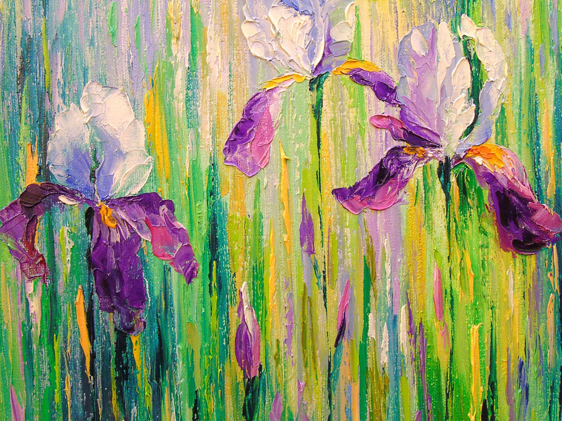 Irises Painting By Olha Darchuk Jose Art Gallery Flower Painting Irises More Photo