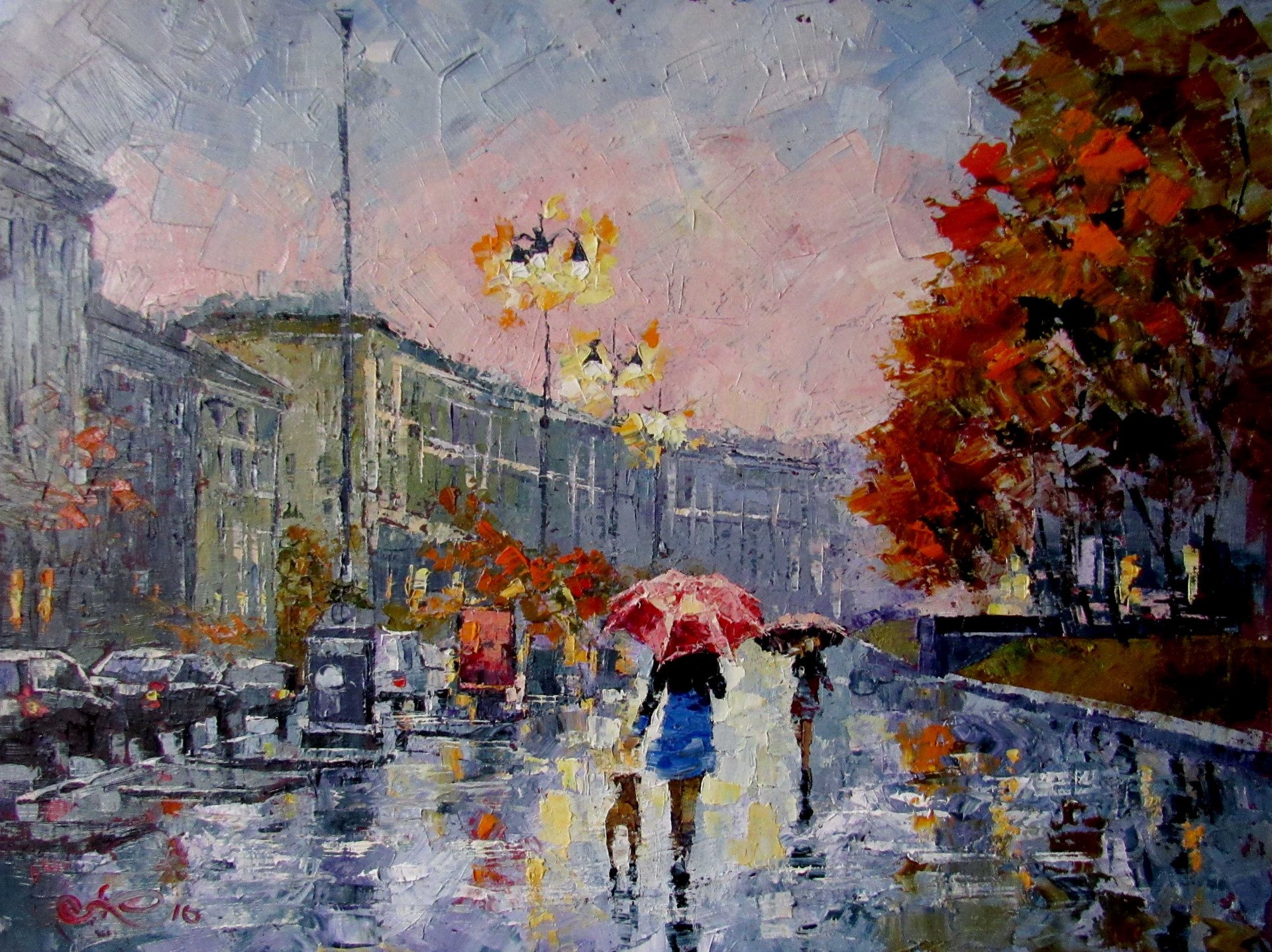 Rainy day Drawing - Anna Kolos - Jose Art Gallery