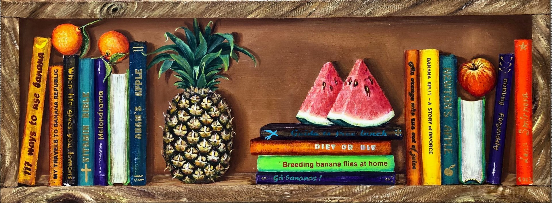 Bookshelf with fruits Best Painting of the Week