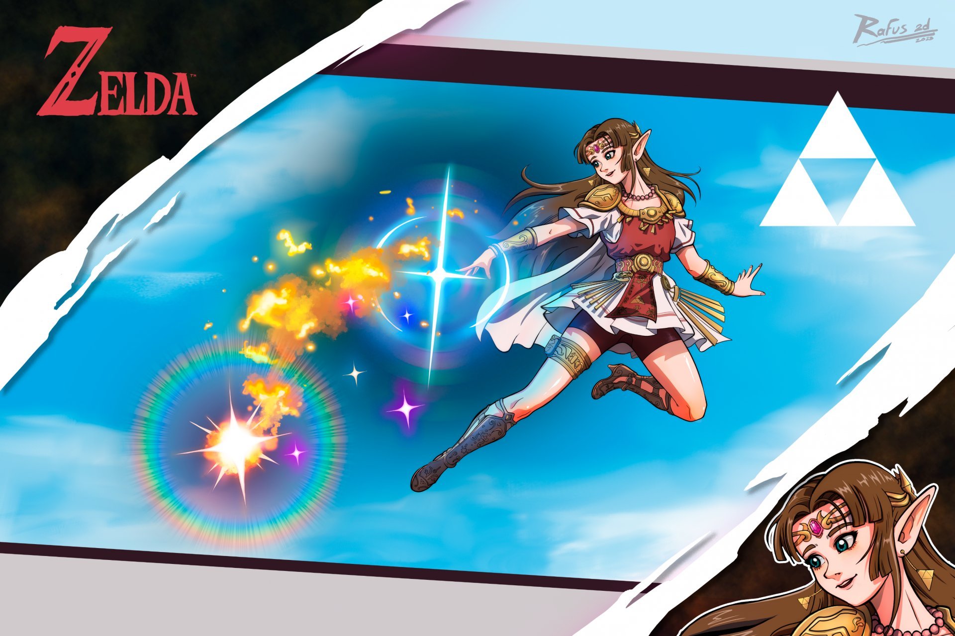 Zelda in Action: Design and Dynamism Digital Art - Rafus 2d