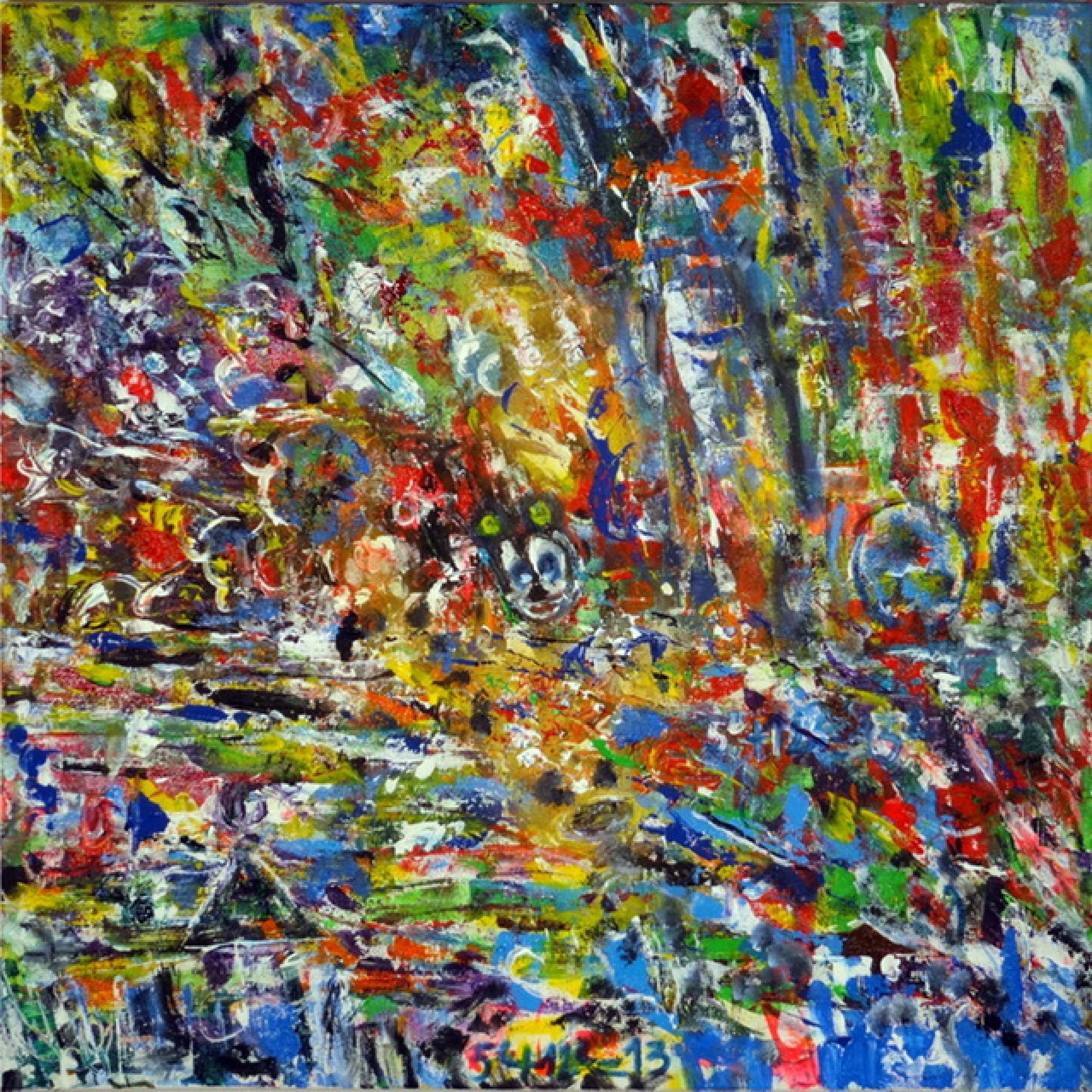 Between dimensions Painting by Linda Naili