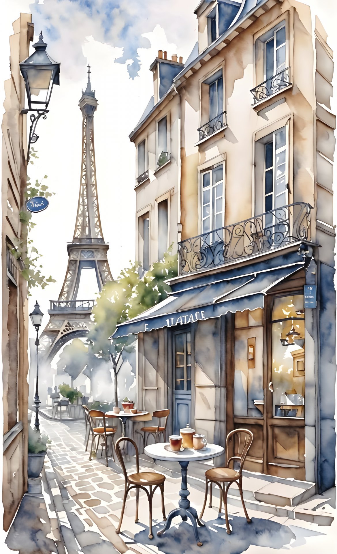 Morning in Paris: Sunny Day and Coffee Digital Art - Egor Turovec
