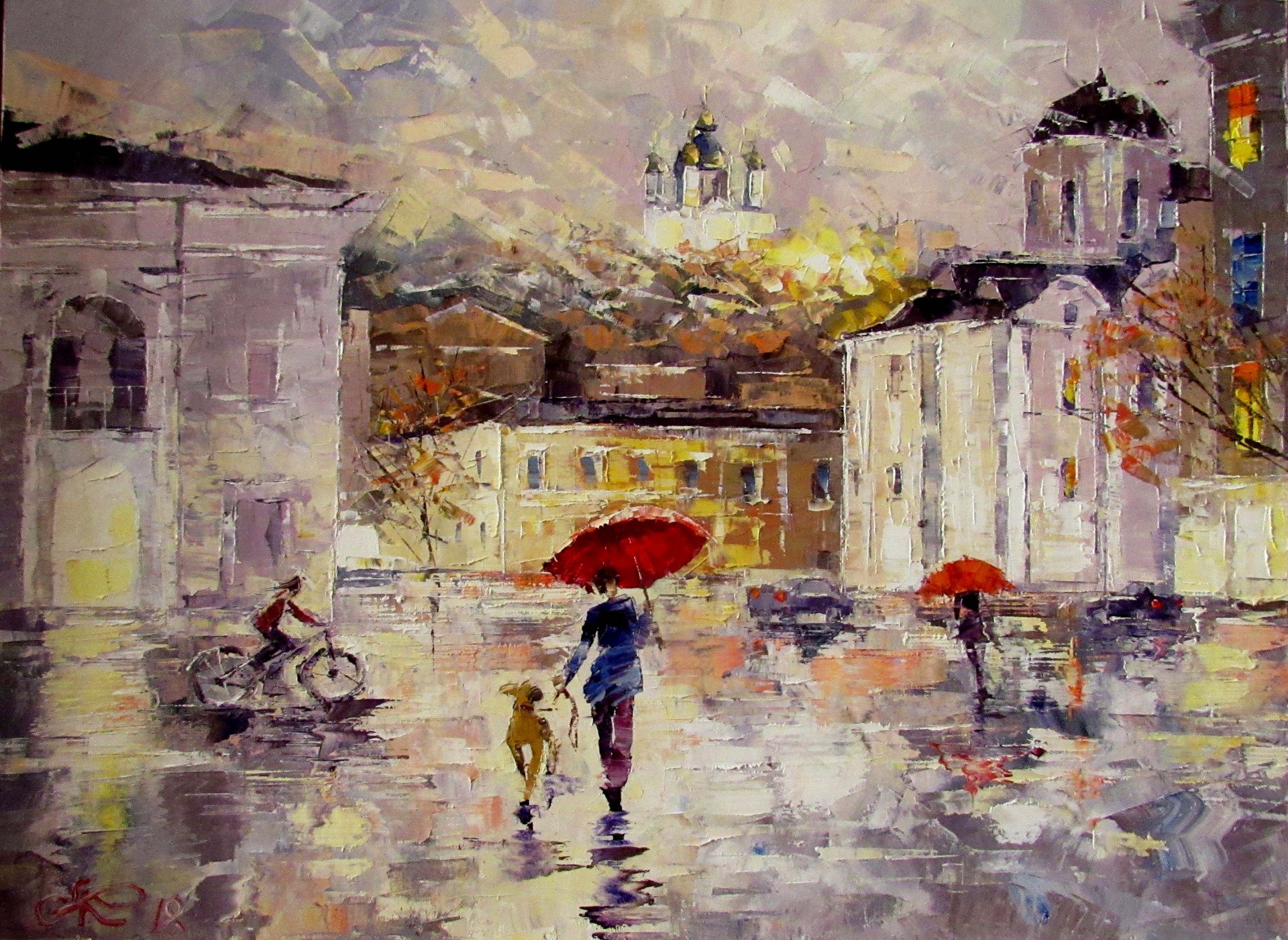 On the hem. Rain Drawing - Anna Kolos - Jose Art Gallery