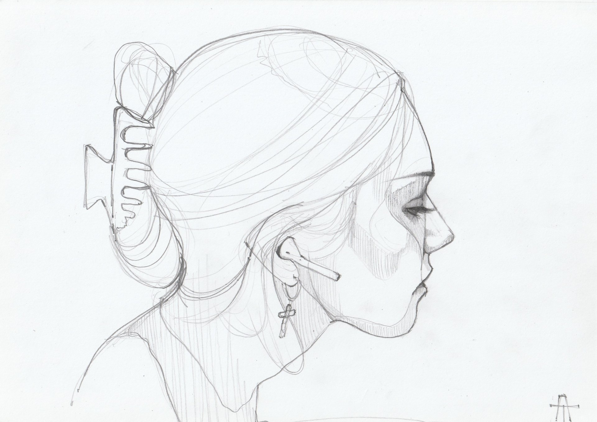 GIRL WITH AIRPOD Painting by Anastasia Terskih