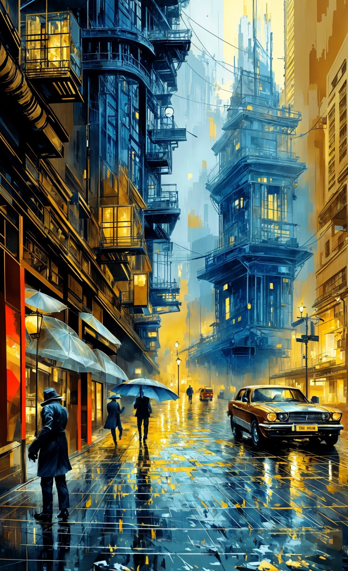 Quarter in the Rain: Urban Landscape Digital Art - Egor Turovec