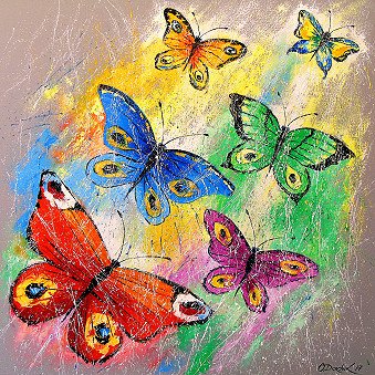 Butterflies in flight Painting by Olha Darchuk - Jose Art Gallery