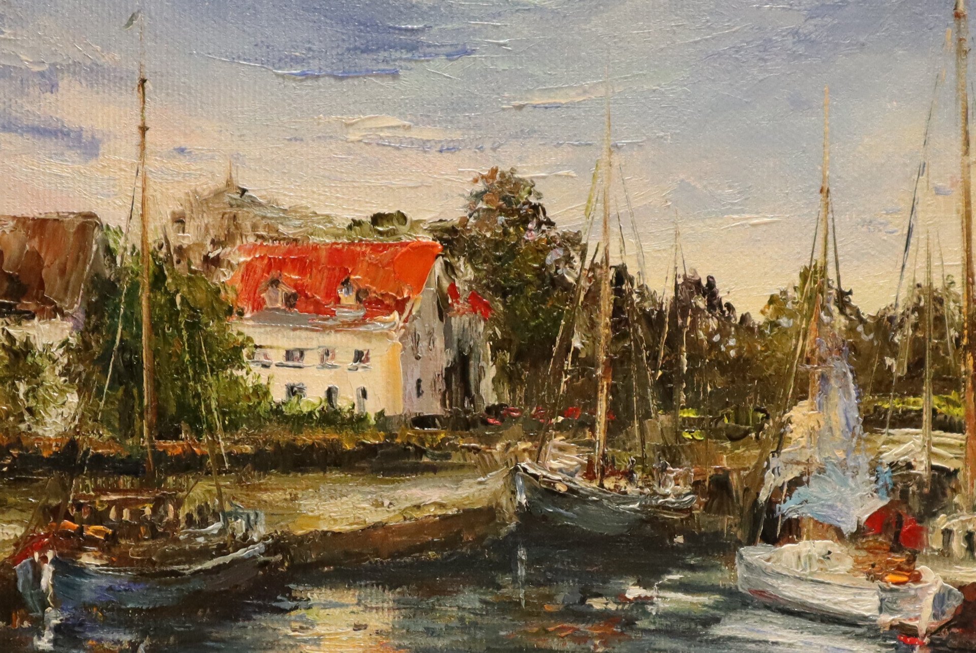 Oil painting Harbor 30x45 cm - buy