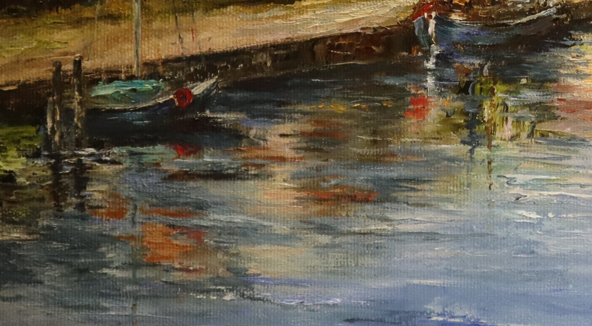 Oil painting Harbor 30x45 cm - painting
