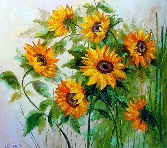 Sunflowers Painting by Olha Darchuk - Jose Art Gallery