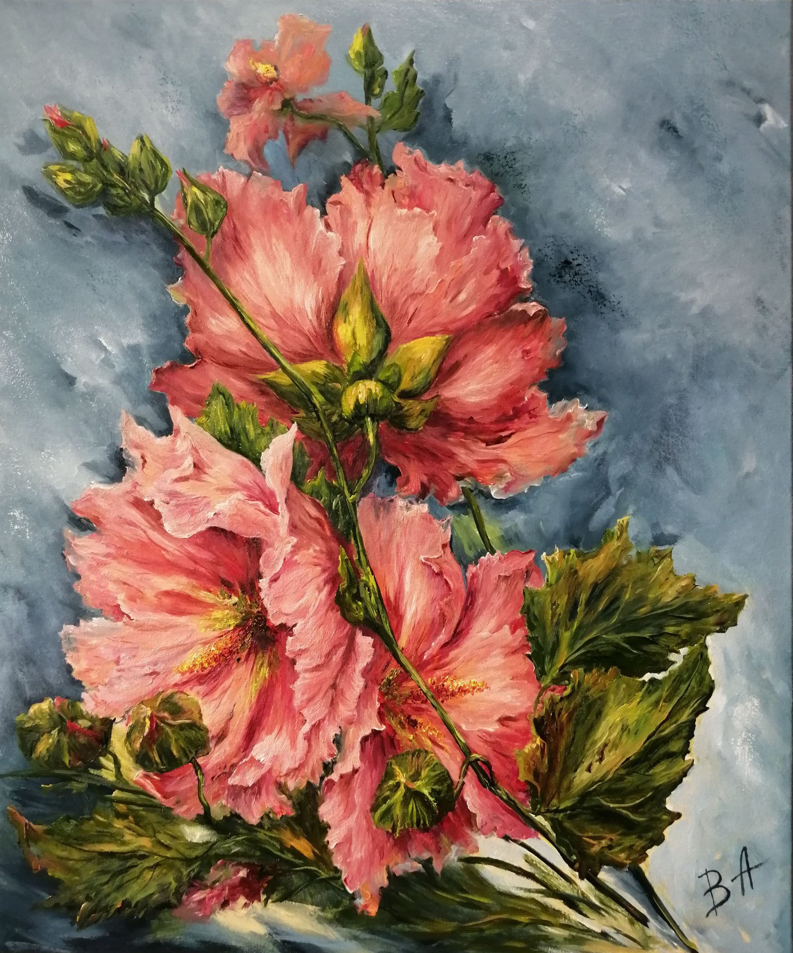 Oil painting Mallow 60x50 cm Painting by Alla Vasilkova