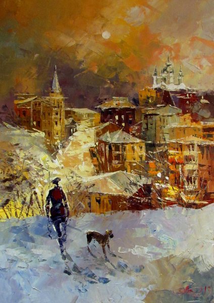 Cold Painting by Anna Kolos - Jose Art Gallery