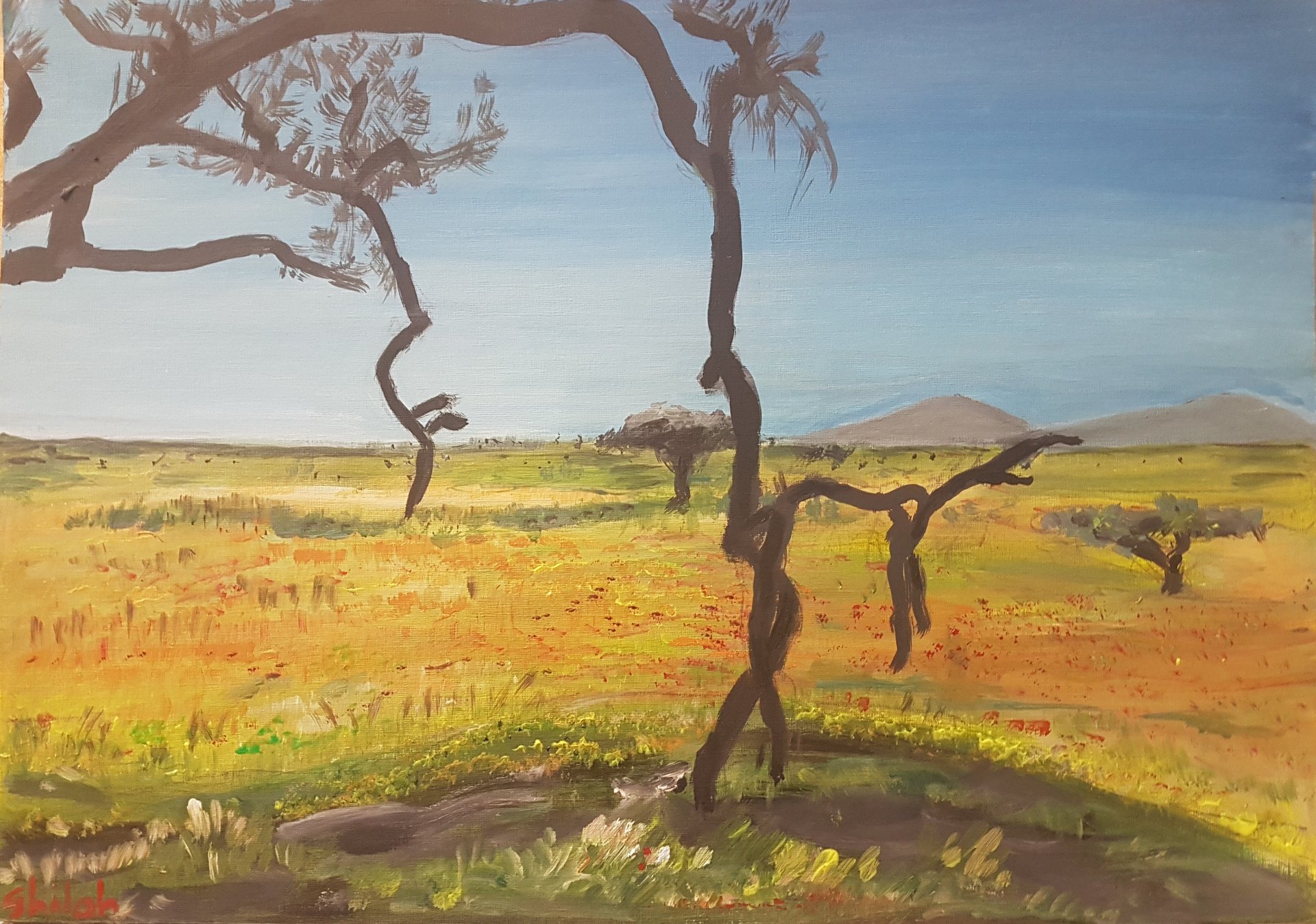 Tanzania safari Painting by Dan Shiloh - Jose Art Gallery