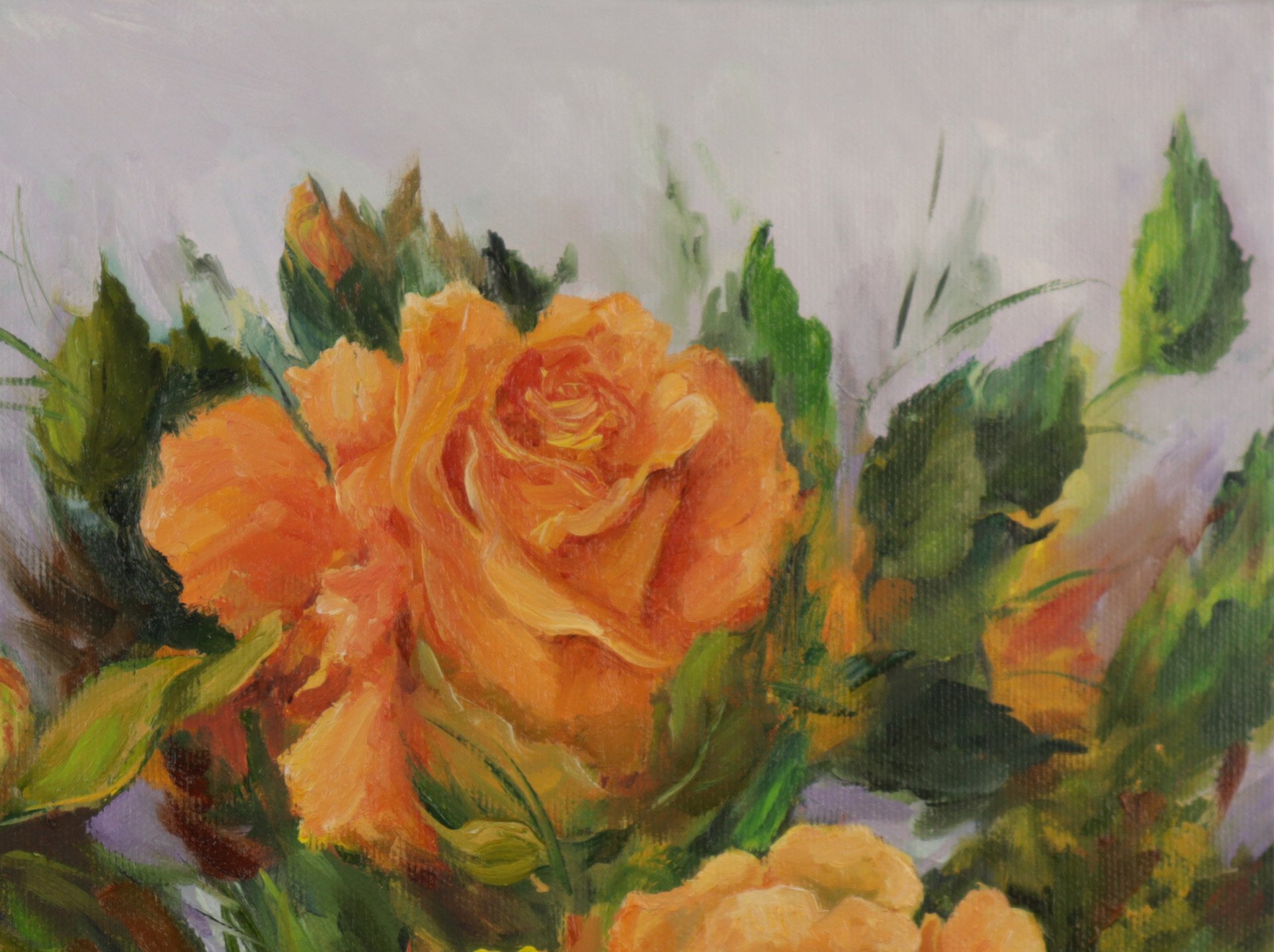Oil painting Yellow roses - order