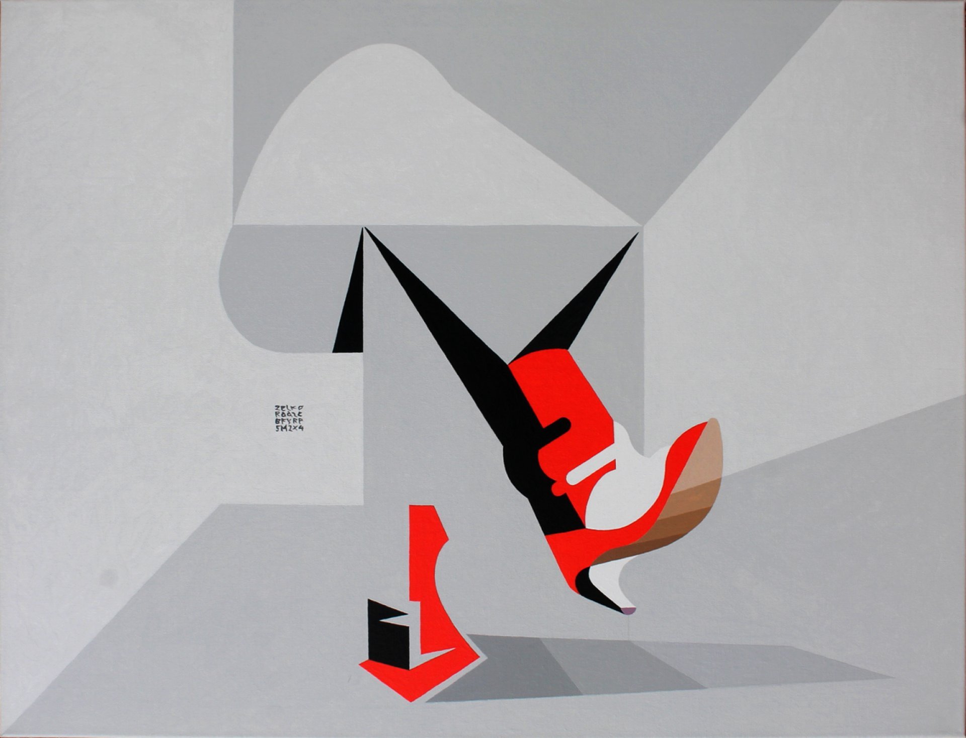 Echoes in Red and Black Painting by Zelko Radic Bfvrp