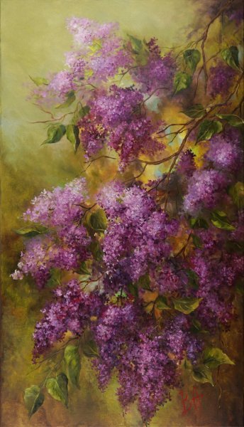 Oil painting Lilac Aroma Painting by Alla Vasilkova