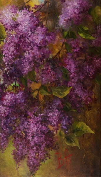 Additional view 3: Modern Flower Painting Oil painting Lilac Aroma by painter Alla Vasilkova oil canvas 