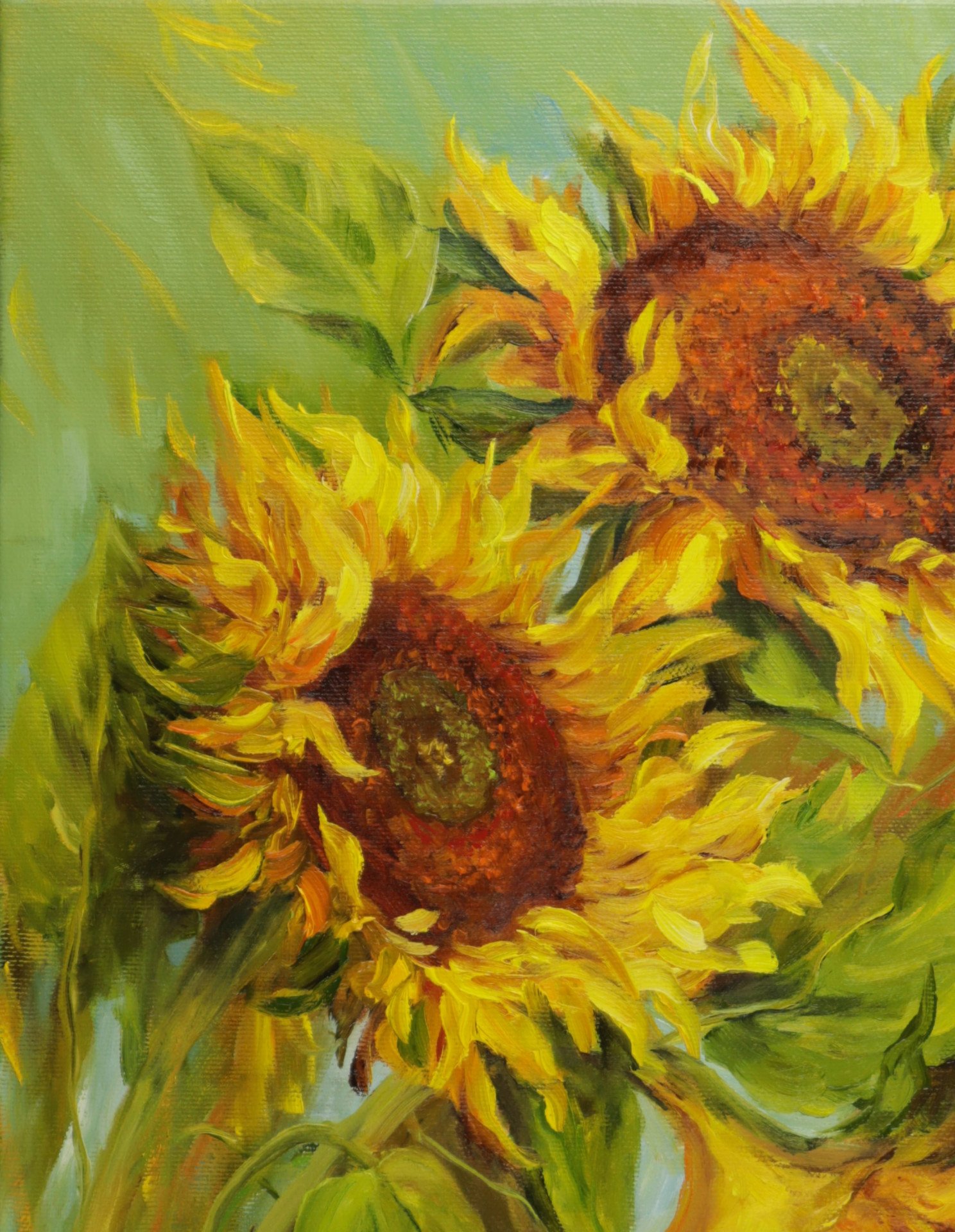 Oil painting Sunny flowers - painting