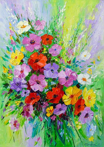 Bright flowers Painting by Olha Darchuk - Jose Art Gallery