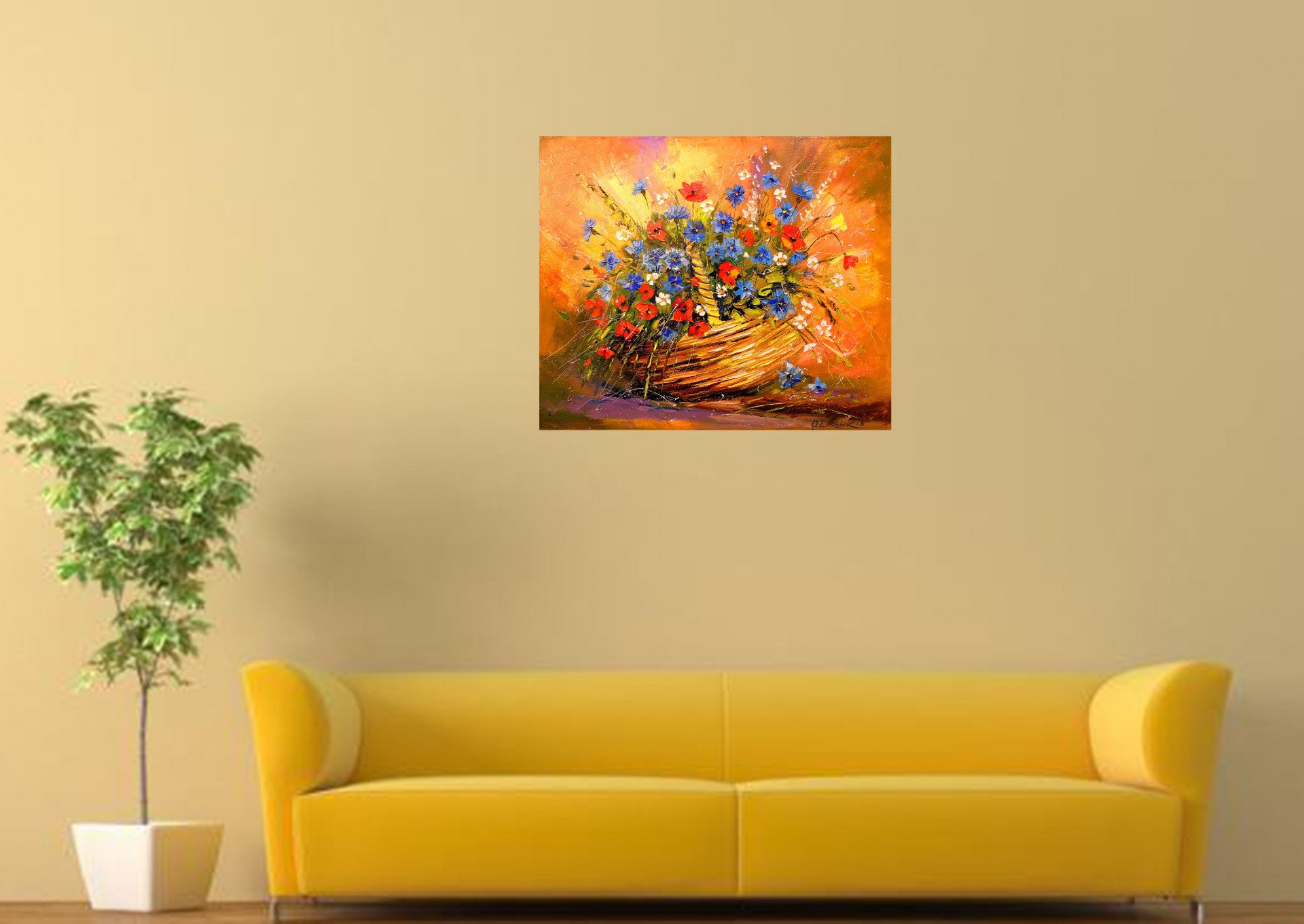 Basket with flowers - order