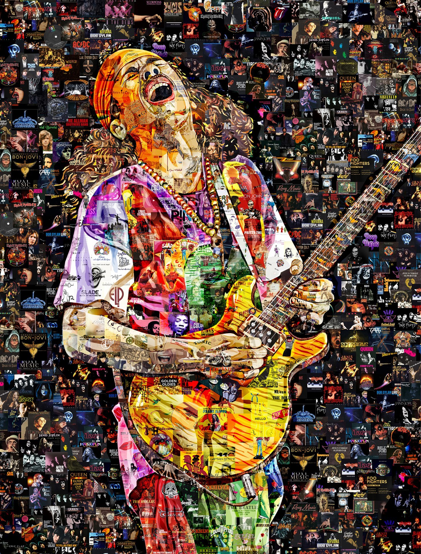 Carlos Santana: A Rock Legend in Collage Digital Art - Alex Loskutov