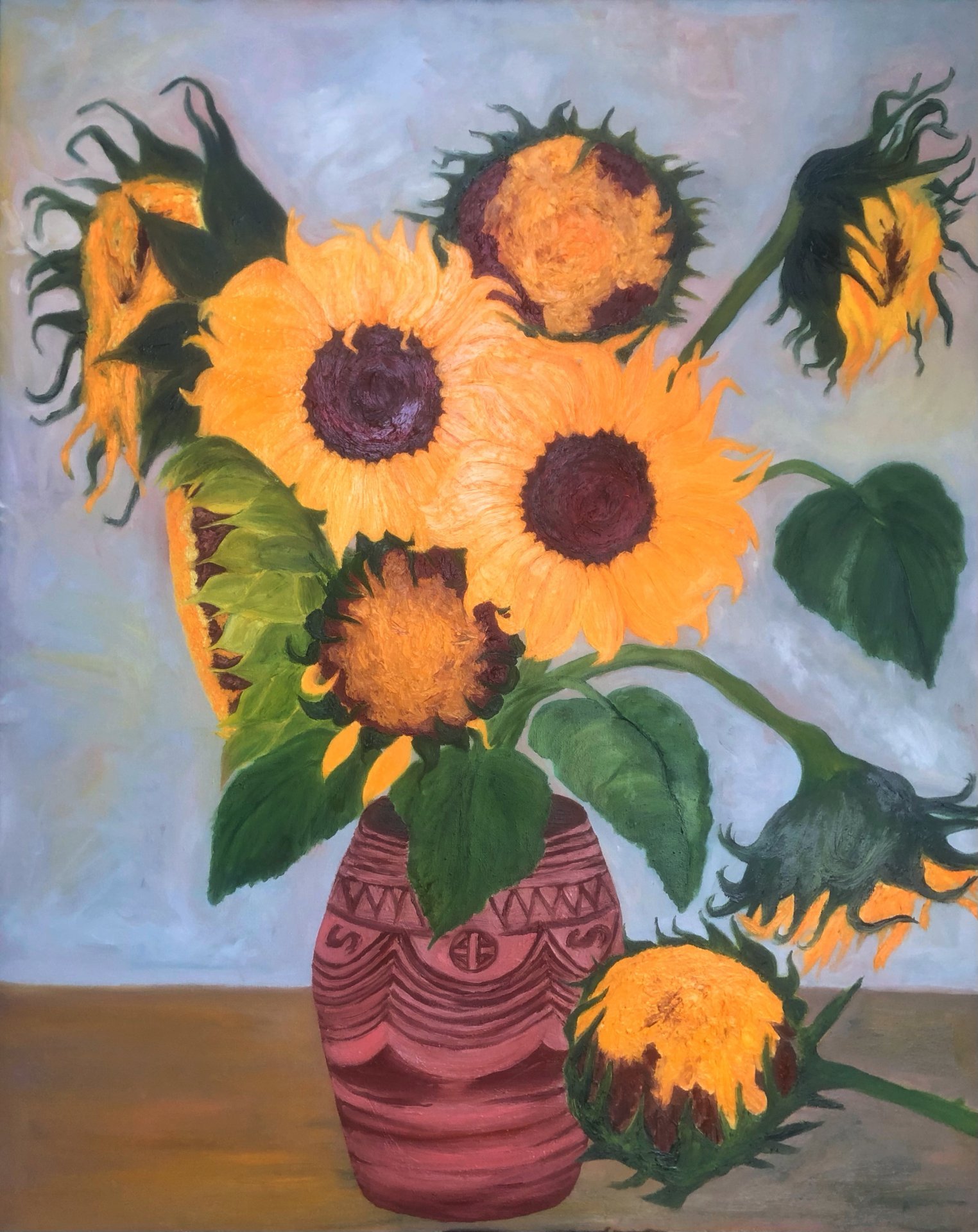 Ukrainian Sunflowers Painting by Marina Gorbachova