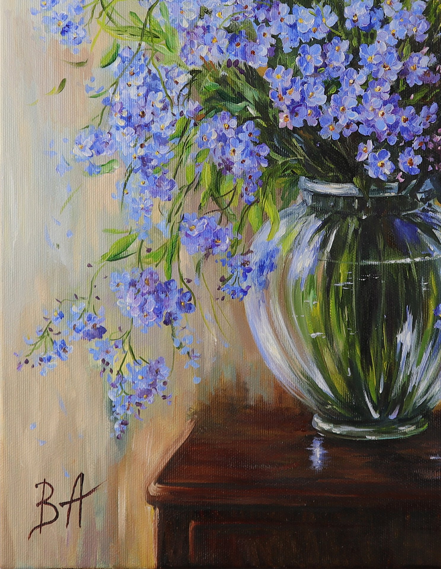 Oil painting Forget-me-nots - order