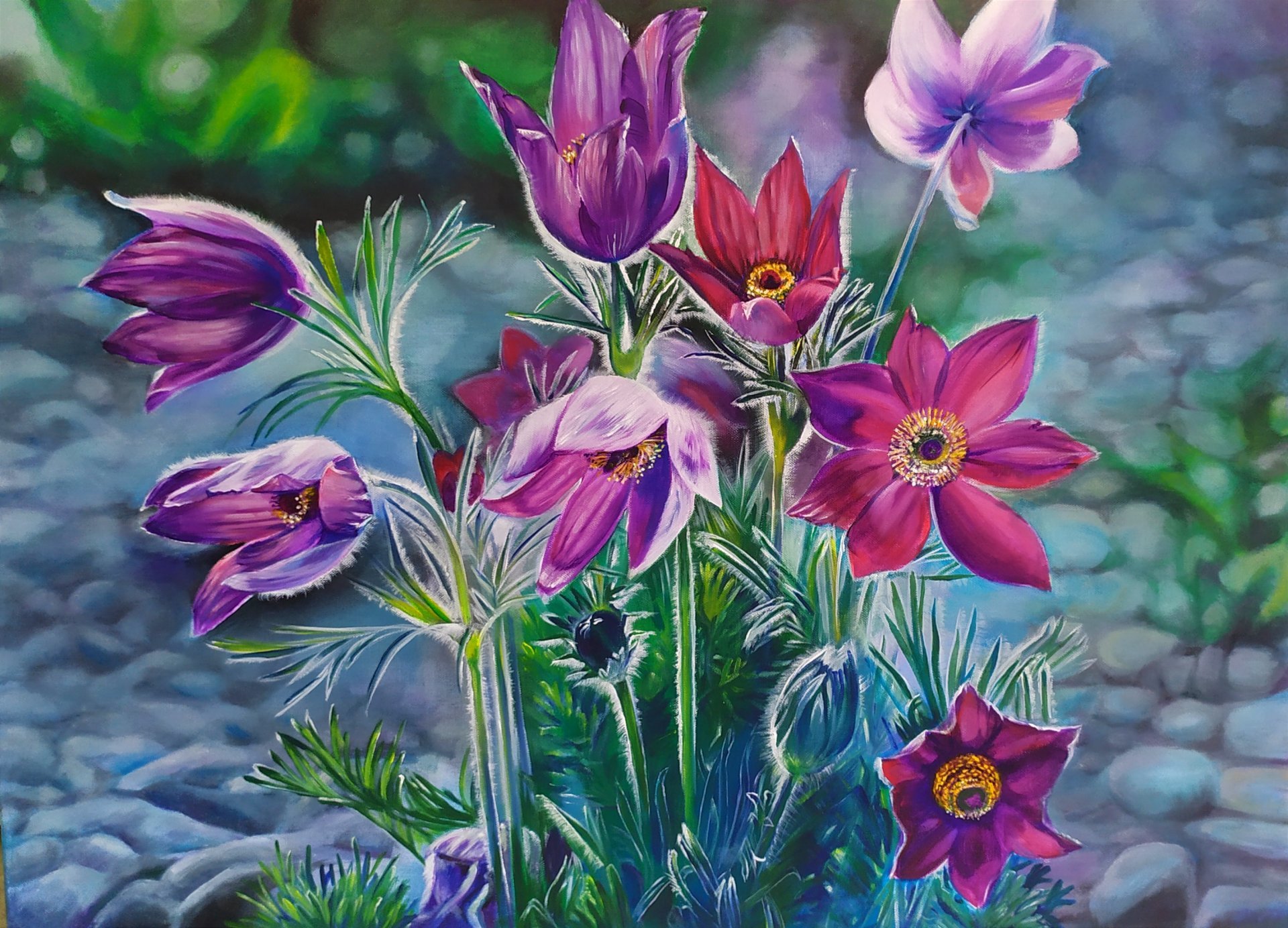 Spring Flowers: Dream Grass 2023 Painting by Nataliia Burmaka