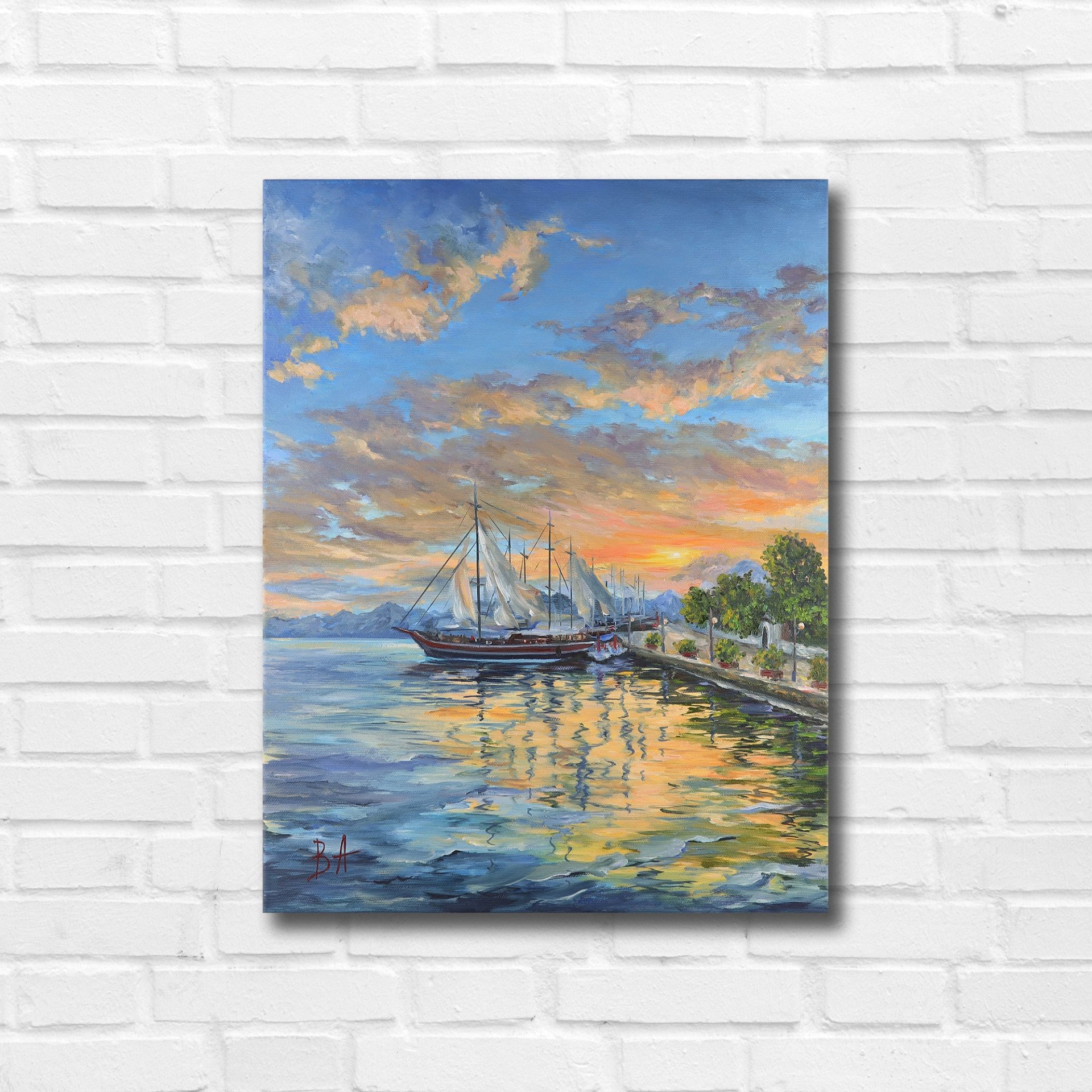 Oil painting At Sunset - painting