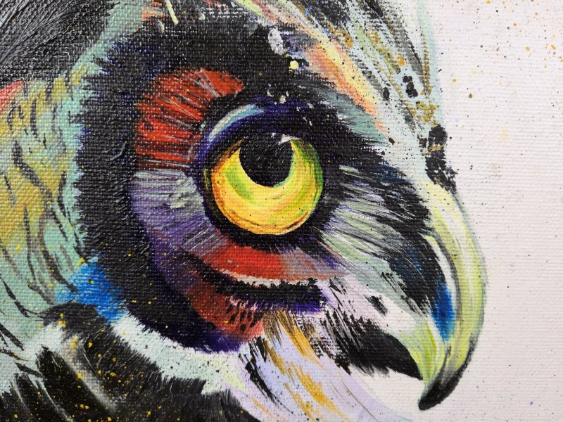 Дополнительное изображение 1: Импрессионизм Анимализм Живопись "Сова" живописец Людмила Рябкова масло холст 