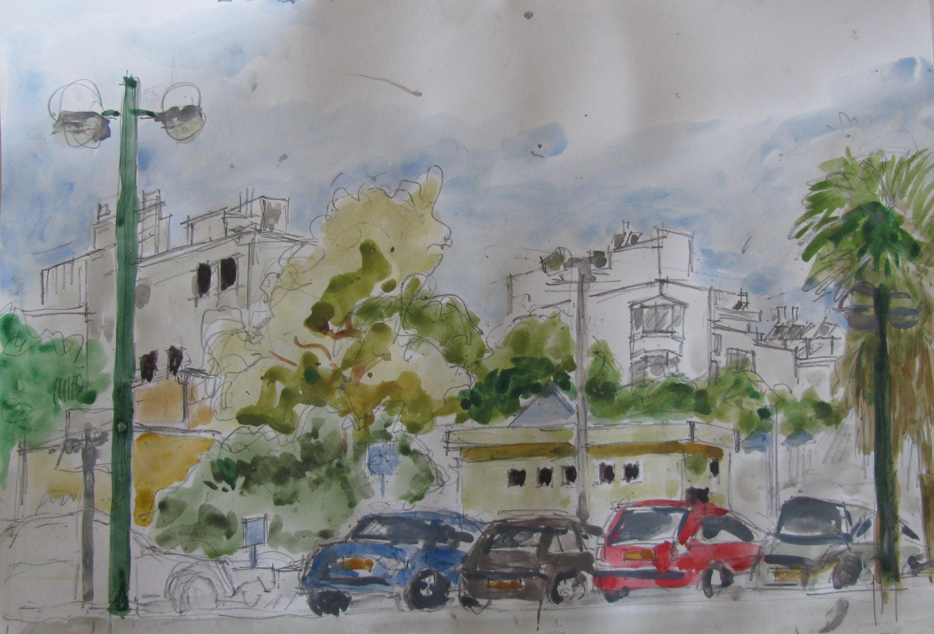 Park Hayarkon Tel Aviv Painting by Dan Shiloh