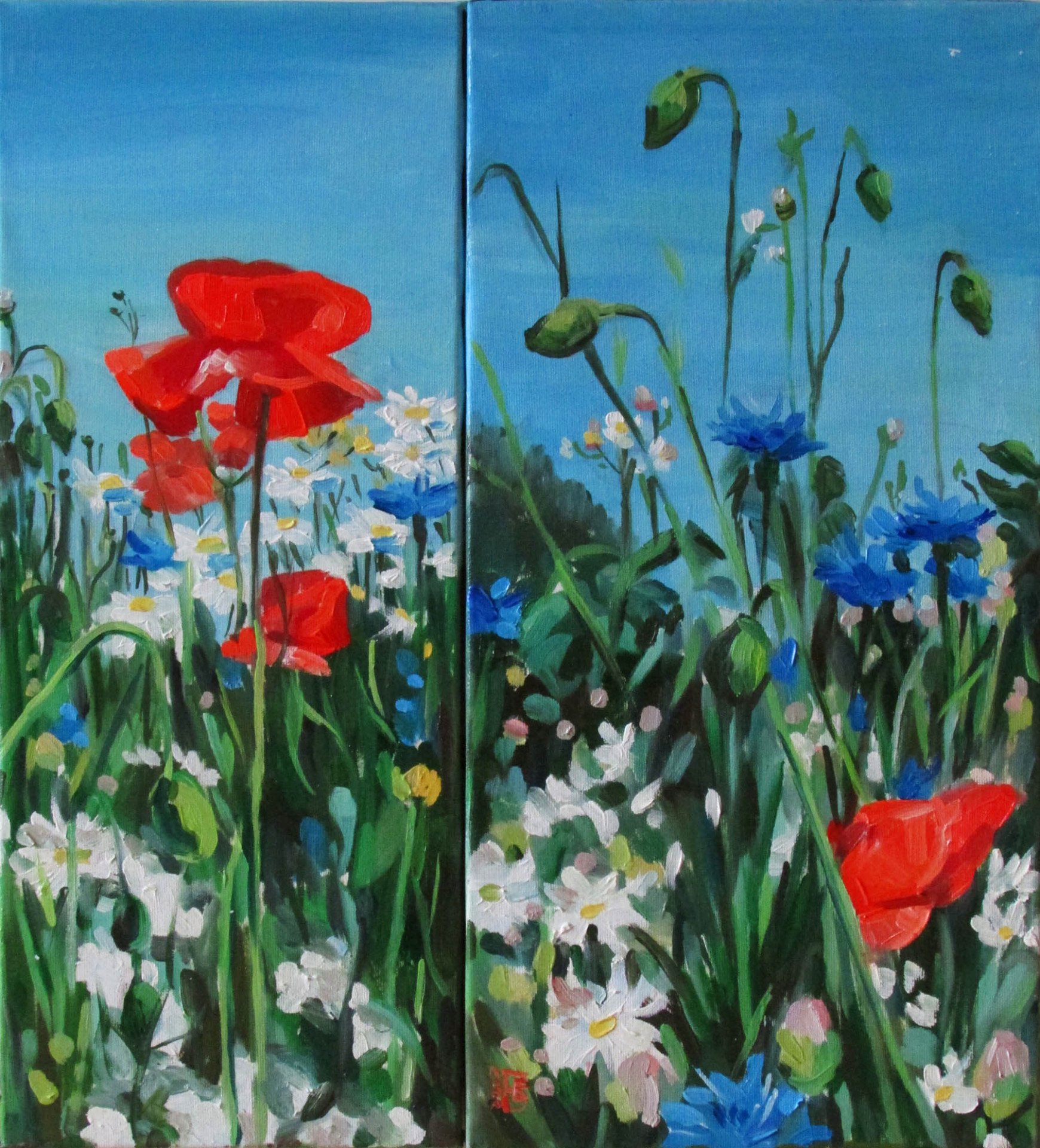 Wild flowers (modular work) - painting