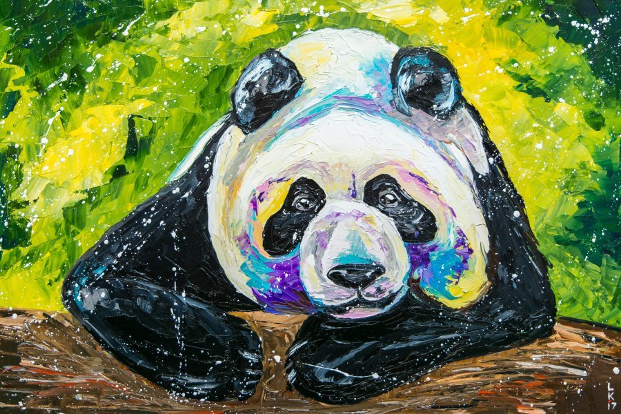 PANDA Painting by Liubov Kuptsova - Jose Art Gallery