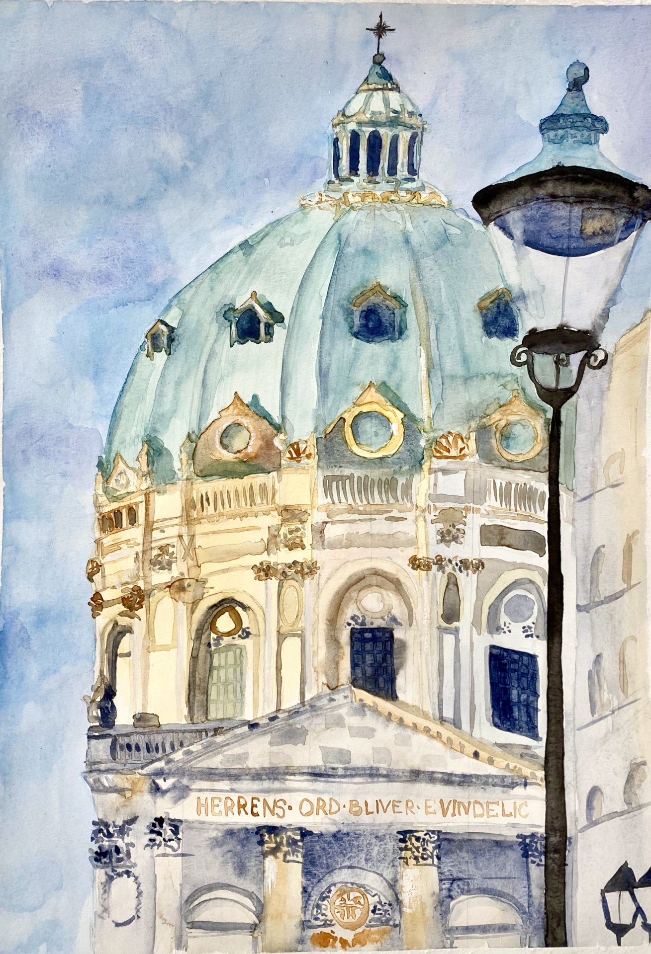 Splendor Marble Church 2024 Painting by Helha K.