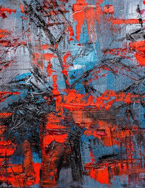 BOSQUE ROJO Pintura de Liubov Kuptsova - Jose Art Gallery