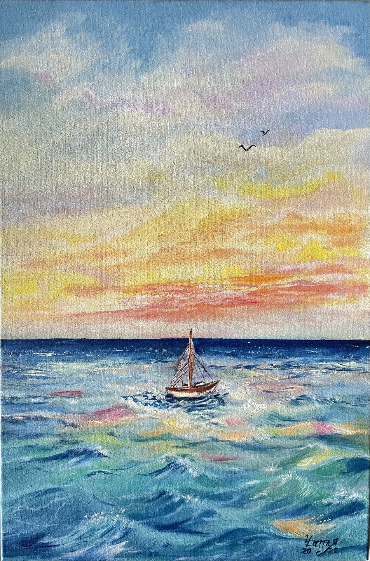 Картина «Яхта у морі», Ірина Чапля - Jose Art Gallery