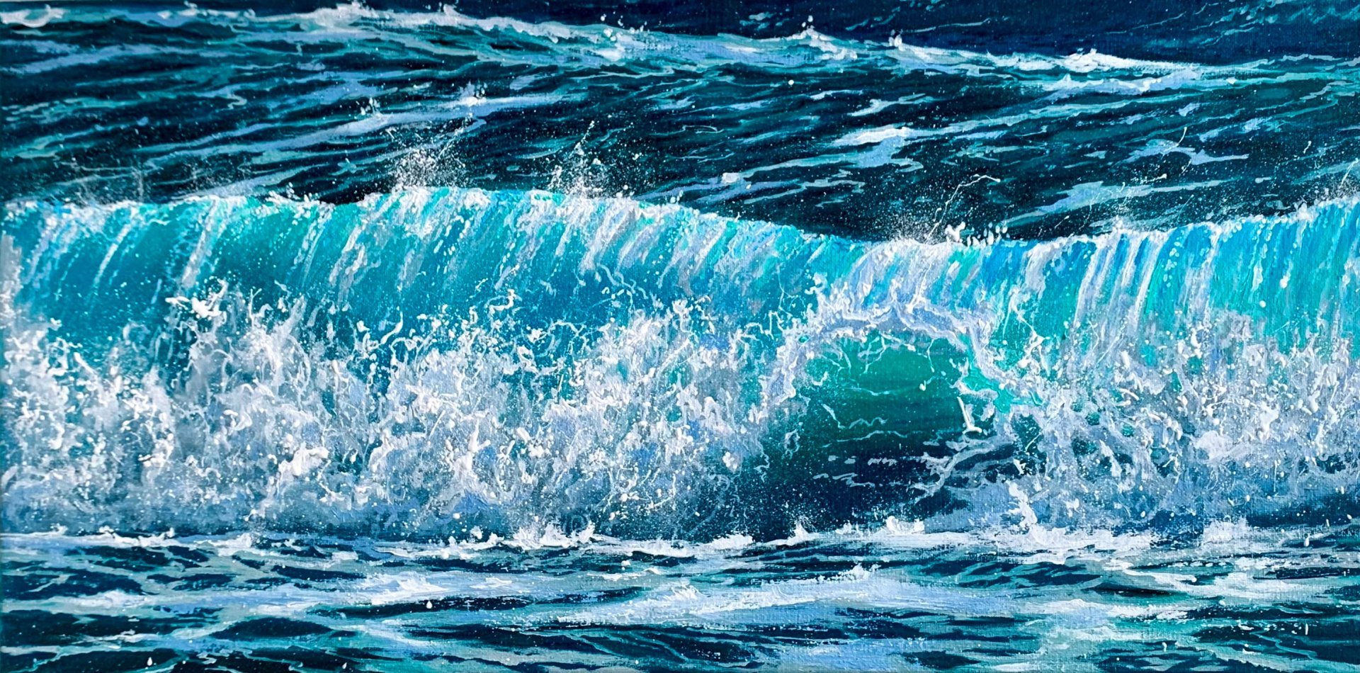 油絵　絵画「群れ」「はまごいわし」　SEA FANTASY 　 F8 Картина «Морська піна», ArKo - Jose Art Gallery