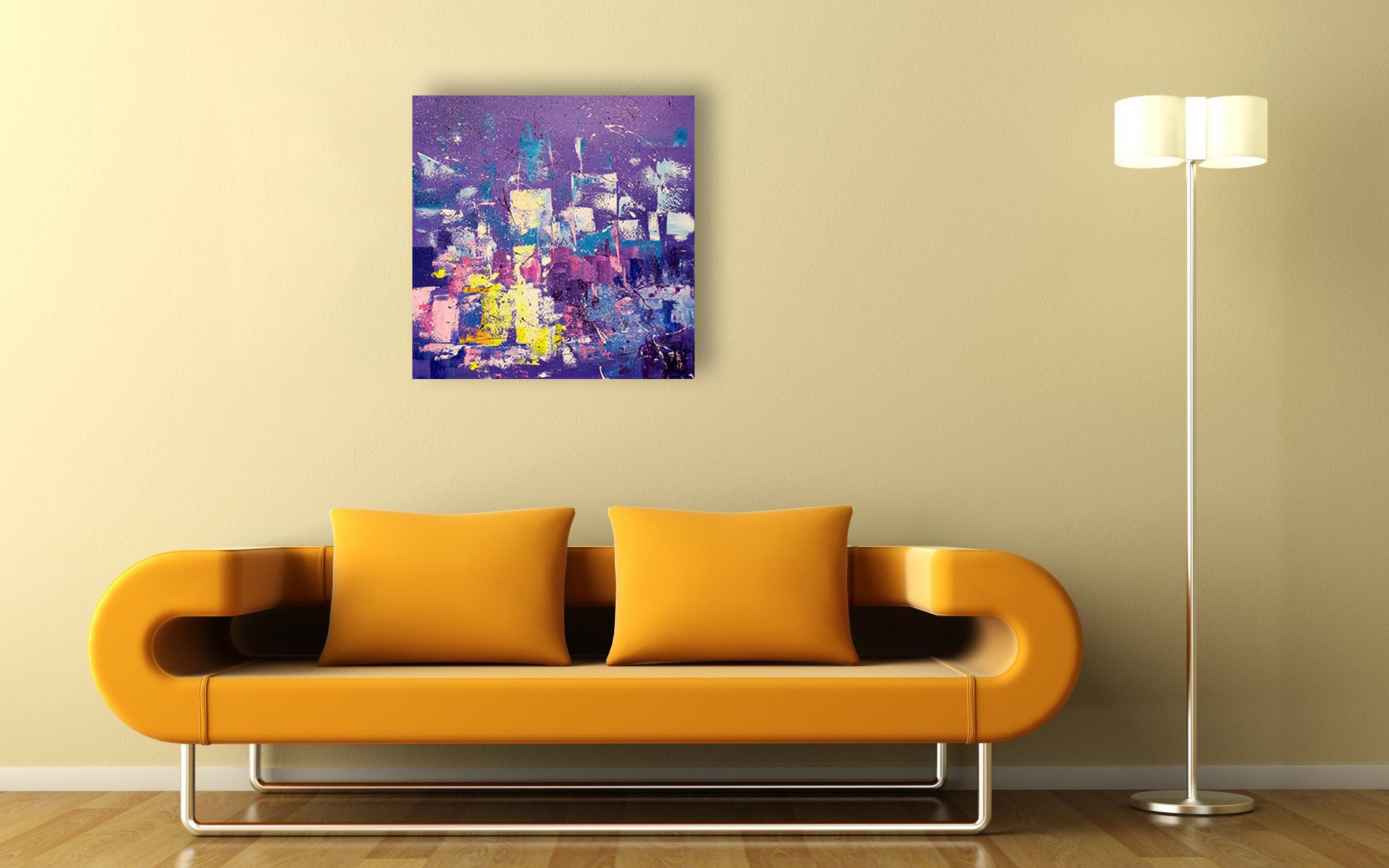 TWILIGHT IN THE CITY - painting