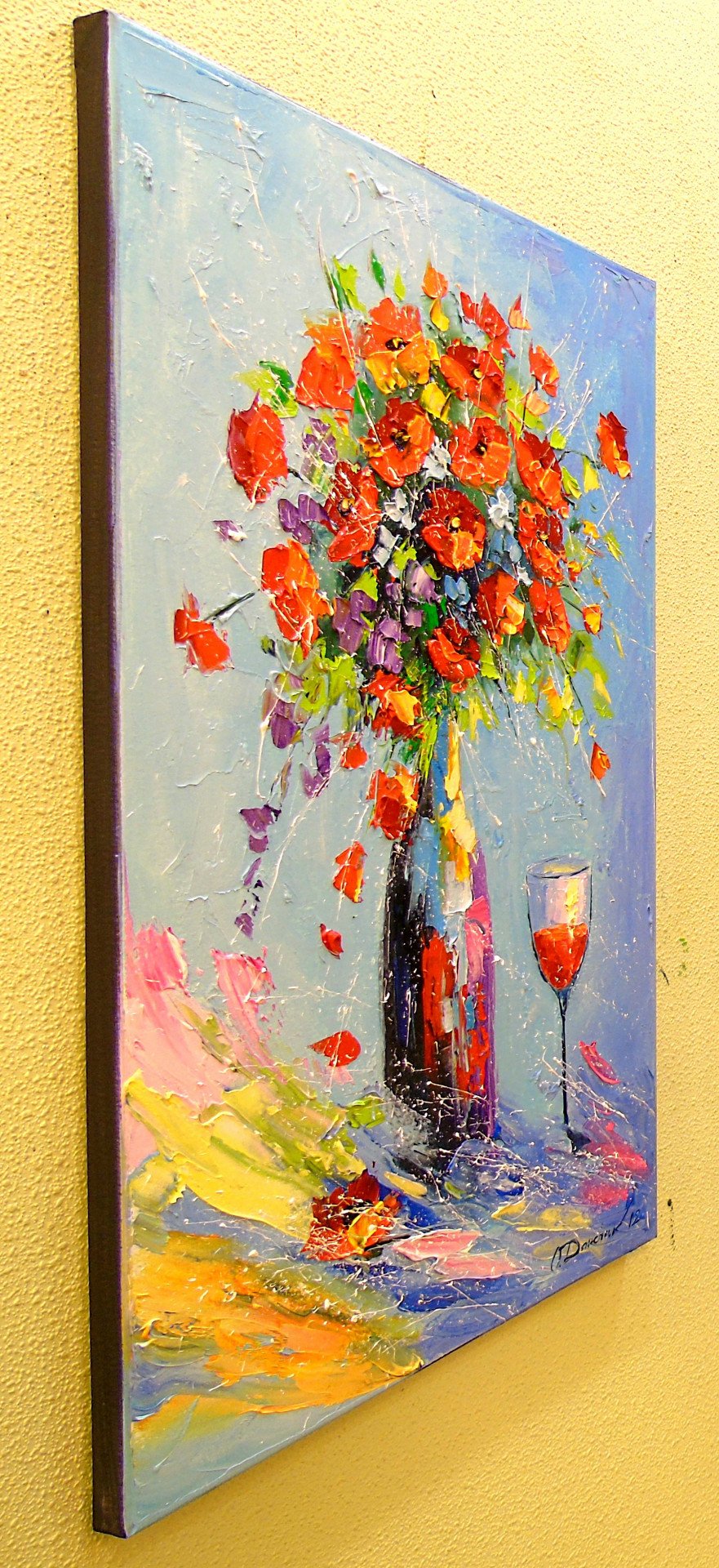 Holiday with a bouquet - painting