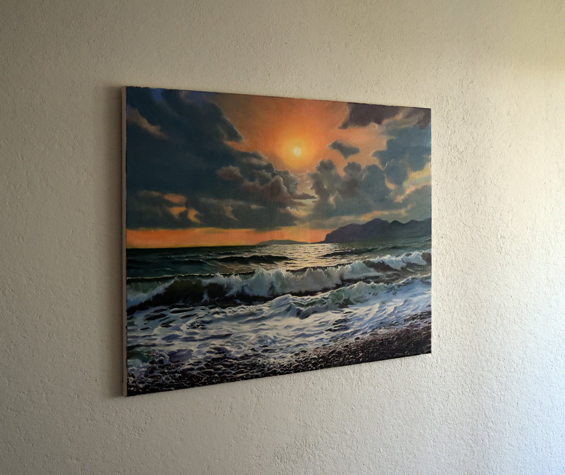 Sunset on the sea - painting