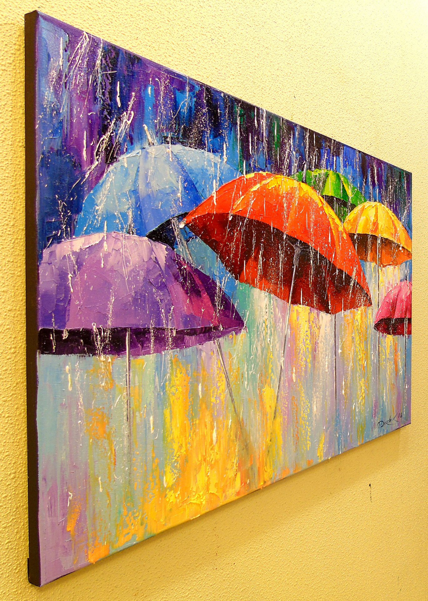 Dancing umbrellas - painting