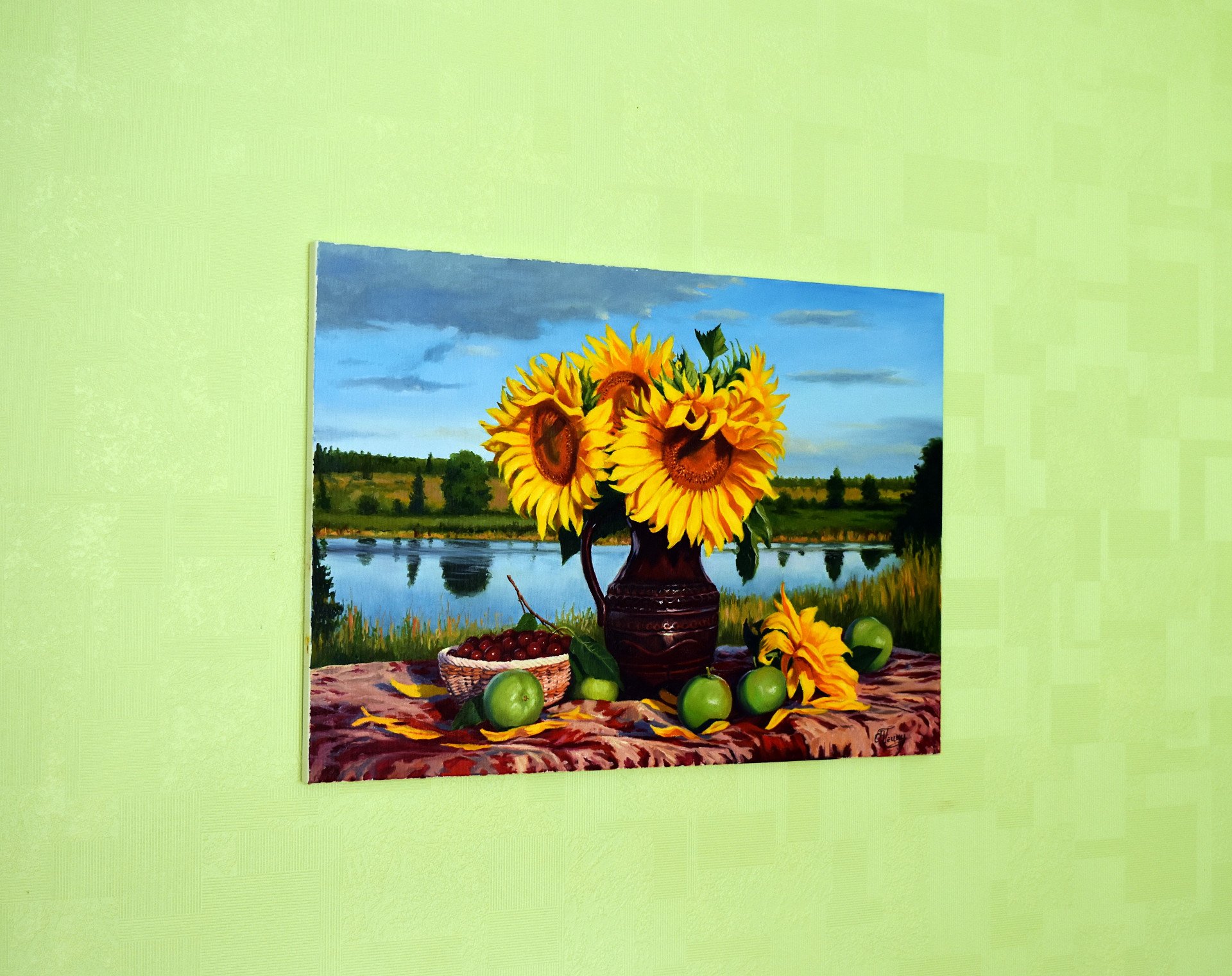 Still life with sunflowers - painting
