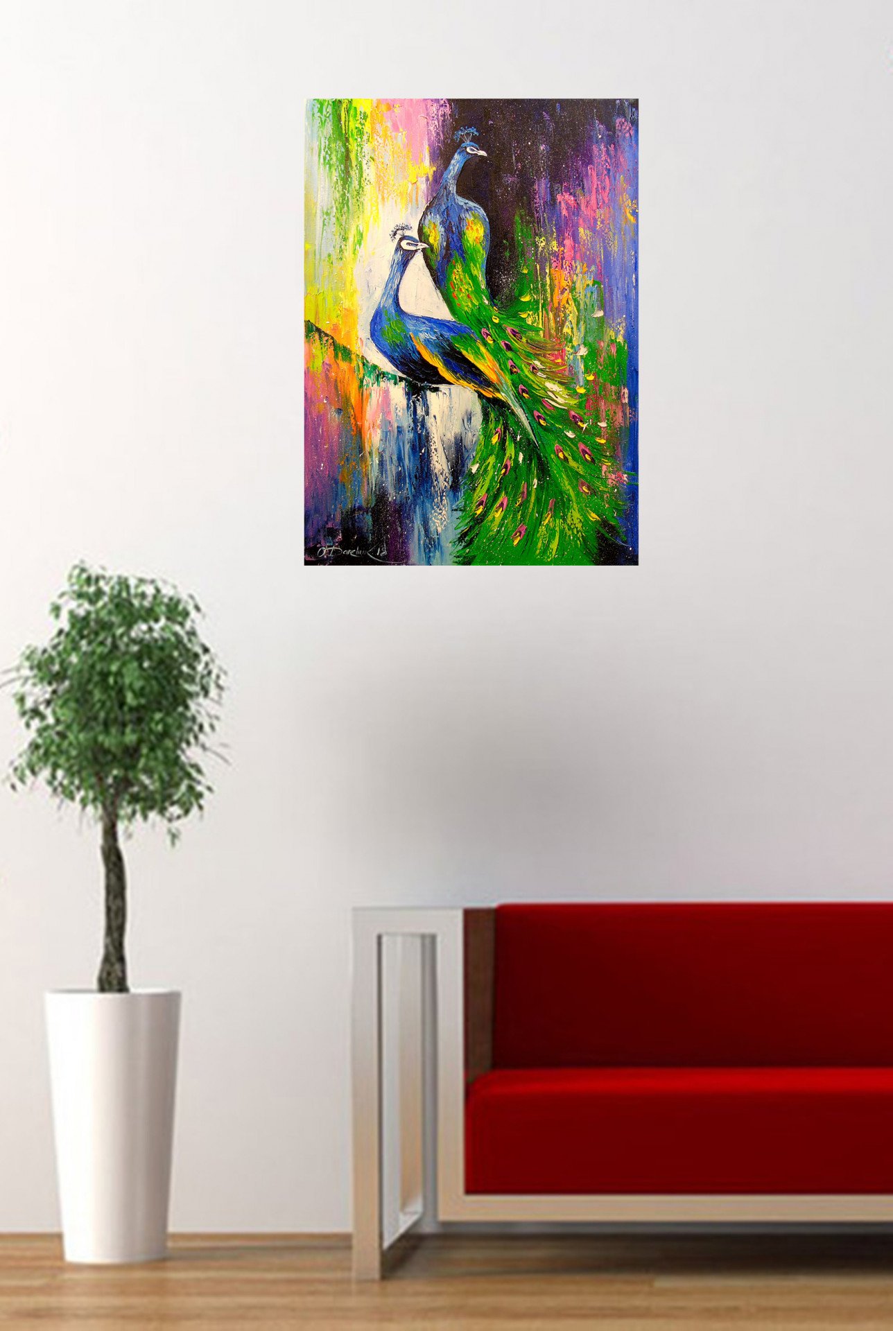 Peacocks - painting
