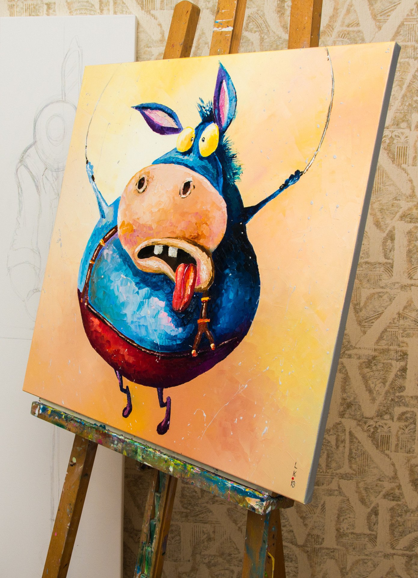 JUMPING DONKEY - painting