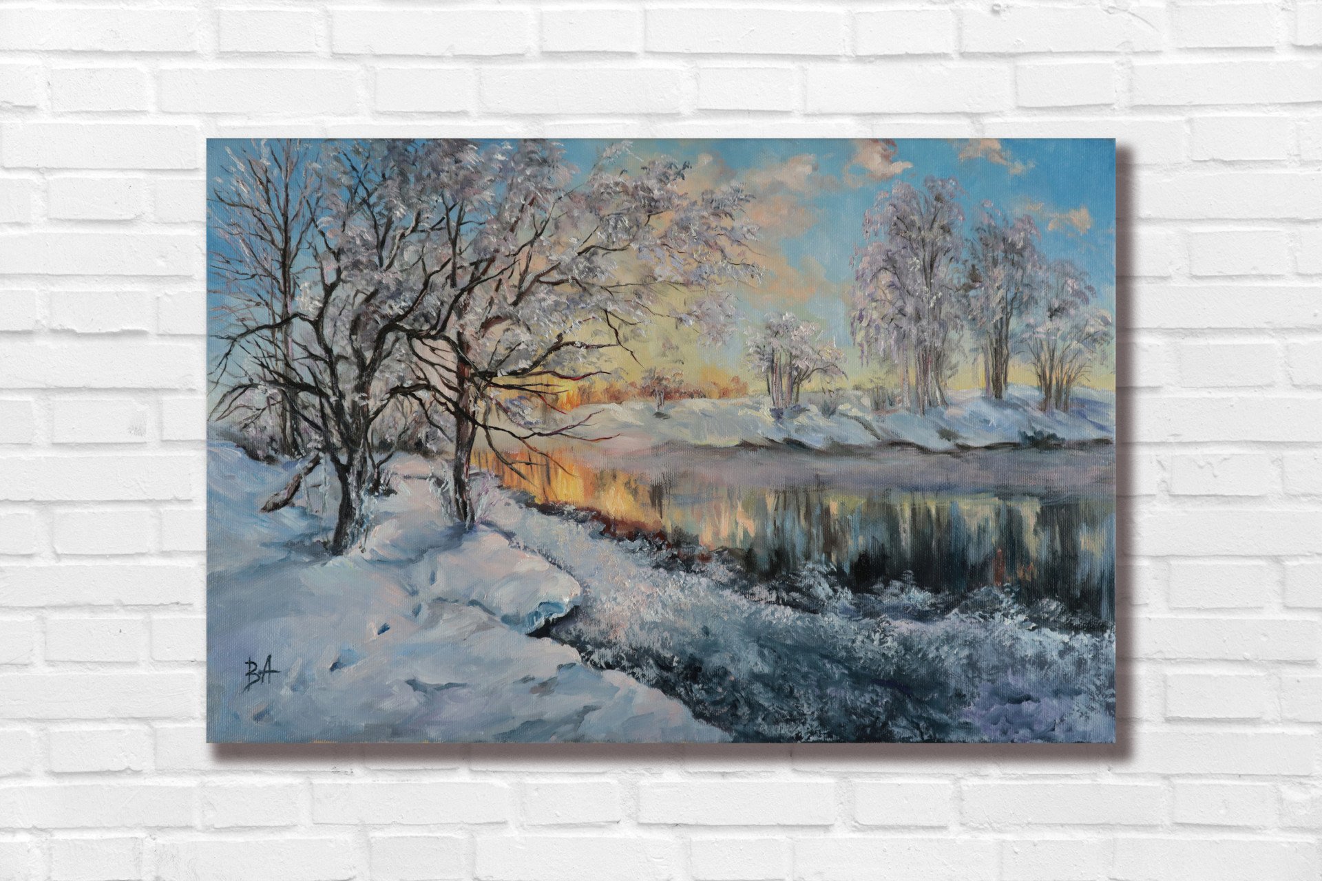 Snowy winter - painting