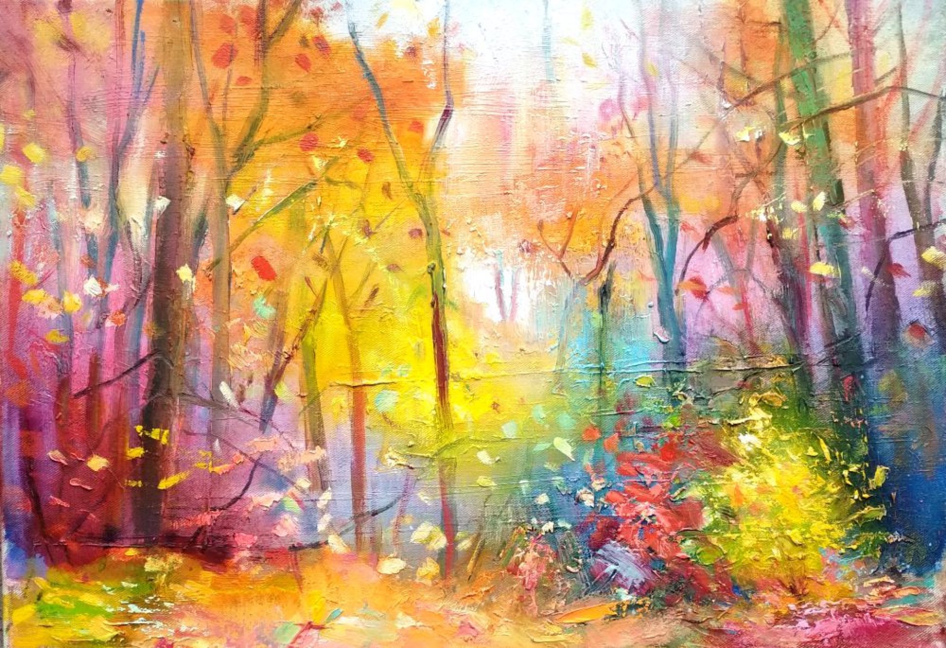 Pintura «Noturno de outono», Volodymyr Drachynski, image size:1920x1315