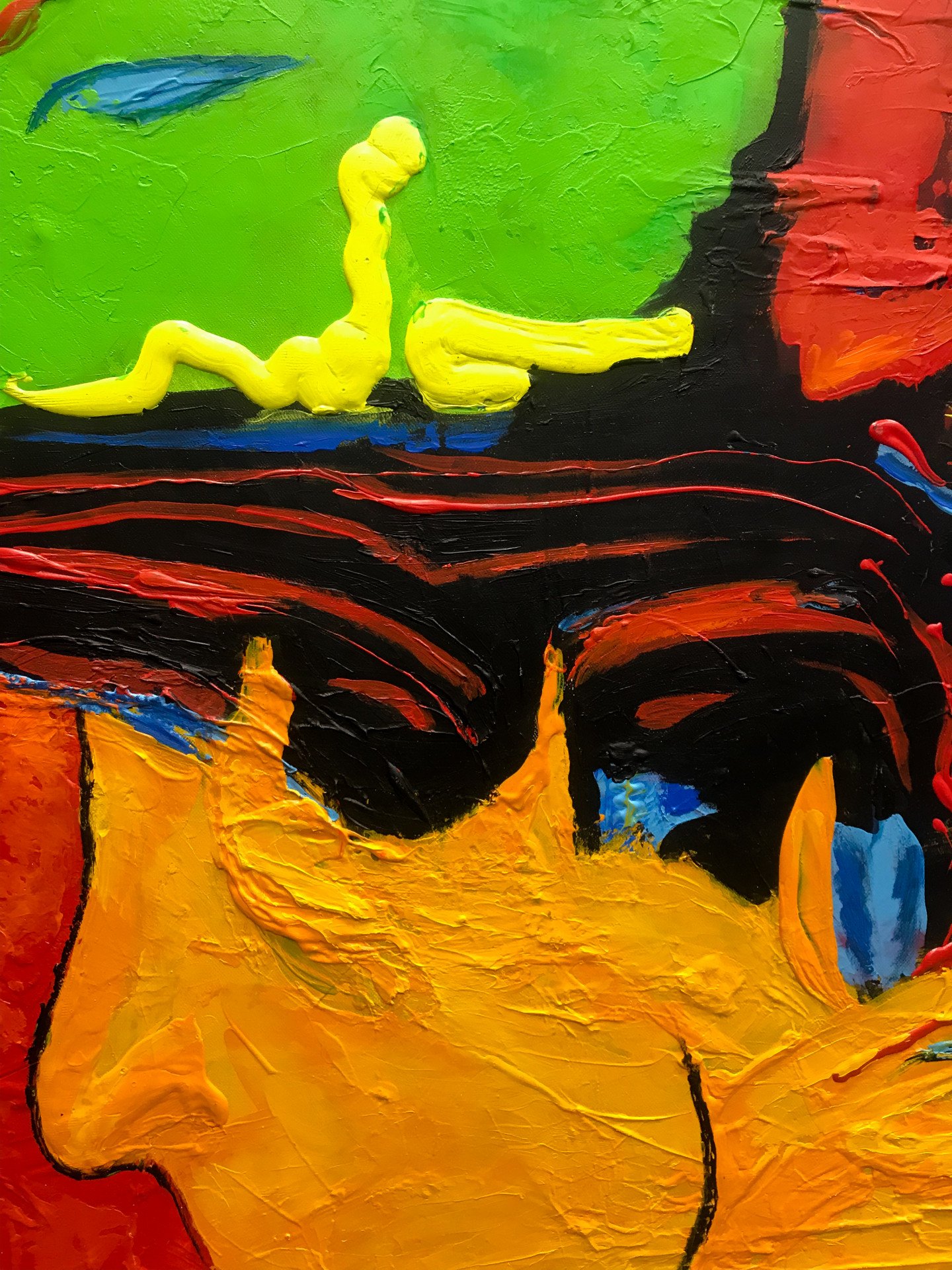 Caras en parterre - painting