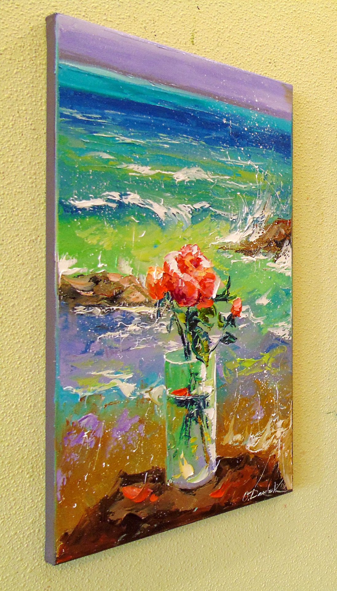 Rose by the sea - painting