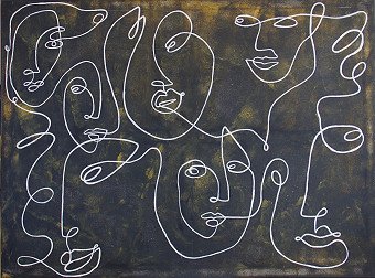 Painting "Face to Face" | Artist Alessandra Viola | Jose Art Gallery